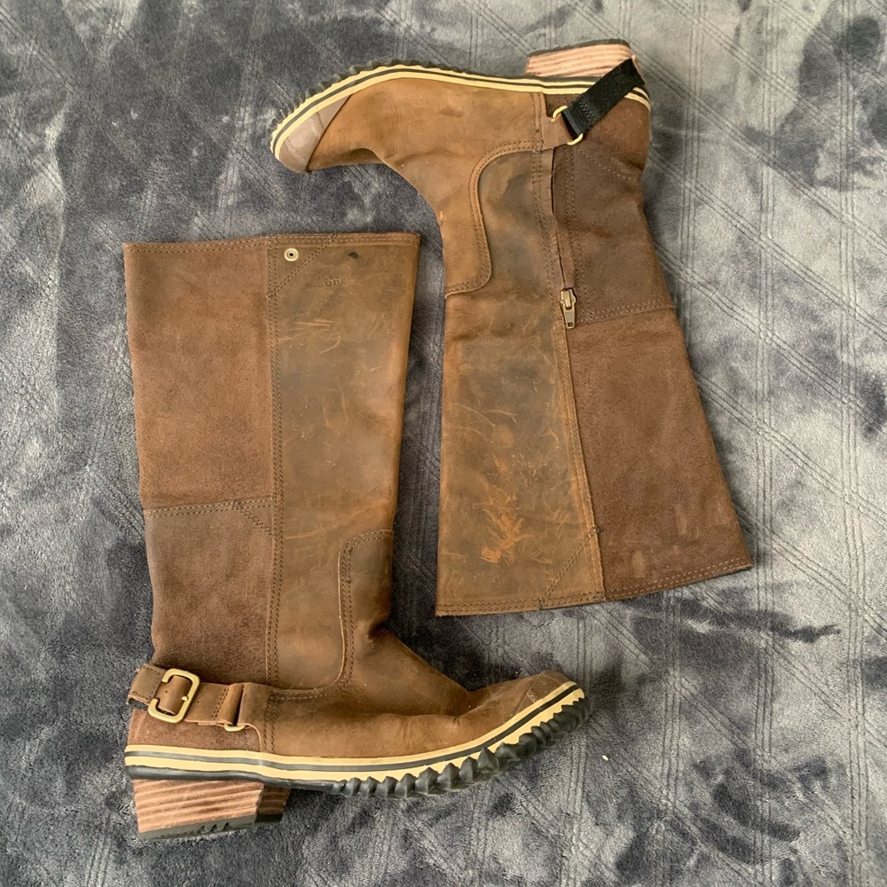 Sorel slim tall boots.
